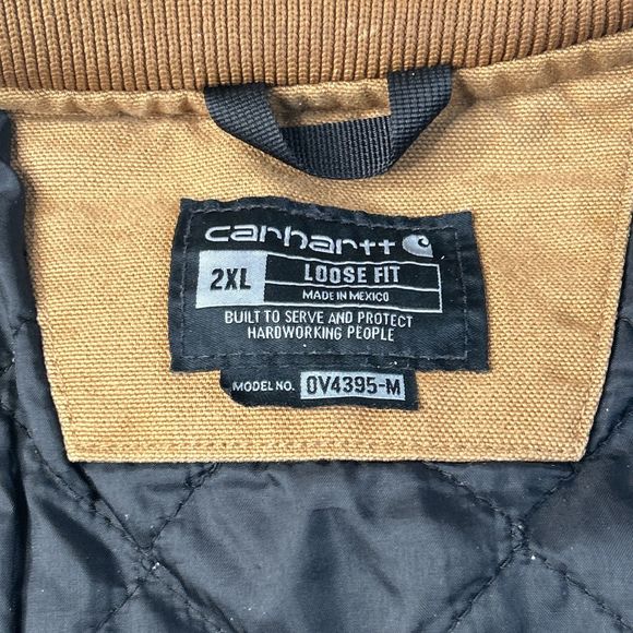 Carhartt Duck Work‎ Vest Men's Size 2XL Loose Fit Tan Insulated Brown OV4395-M - Picture 5 of 15